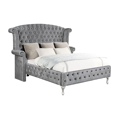 Deanna Tufted Upholstered Bed Grey, Eastern King