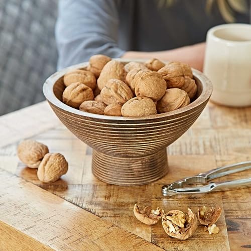 S.B ARTS Wooden Mango Wood Serving Bowl, Handmade Rustic Centrepiece S4015