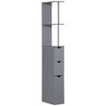 Slim Bathroom Cabinet with 3 Drawers Skinny Tall Room Divider Standing Shelf Freestanding Narrow Slim Gap Floor Organizer Side Unit for Small Spaces Towels, Tissues Bathroom Storage Shelf (Style C)