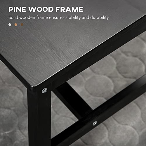 HOMCOM Modern Farmhouse Dining Chairs Set of 2, Wooden Cross Back, Black M618837