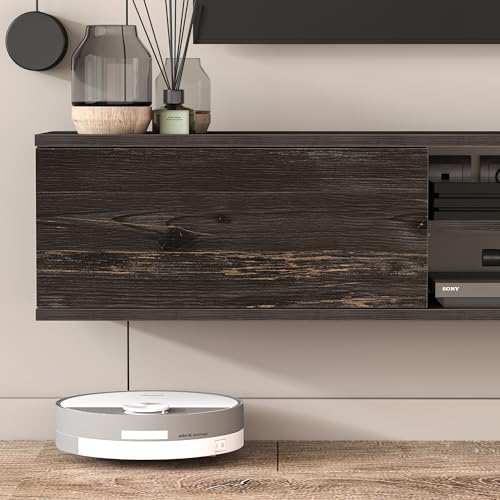 Atelier Mobili Floating TV Stand for 75 inch TV, Wall Mounted, Black Oak T667682