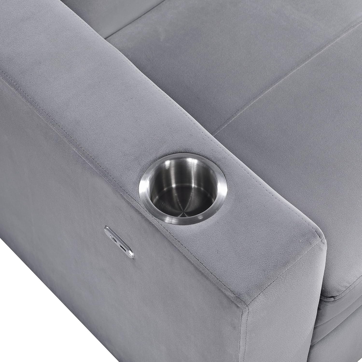 Lexicon Futon Sofa Bed with Storage, Grey P6404