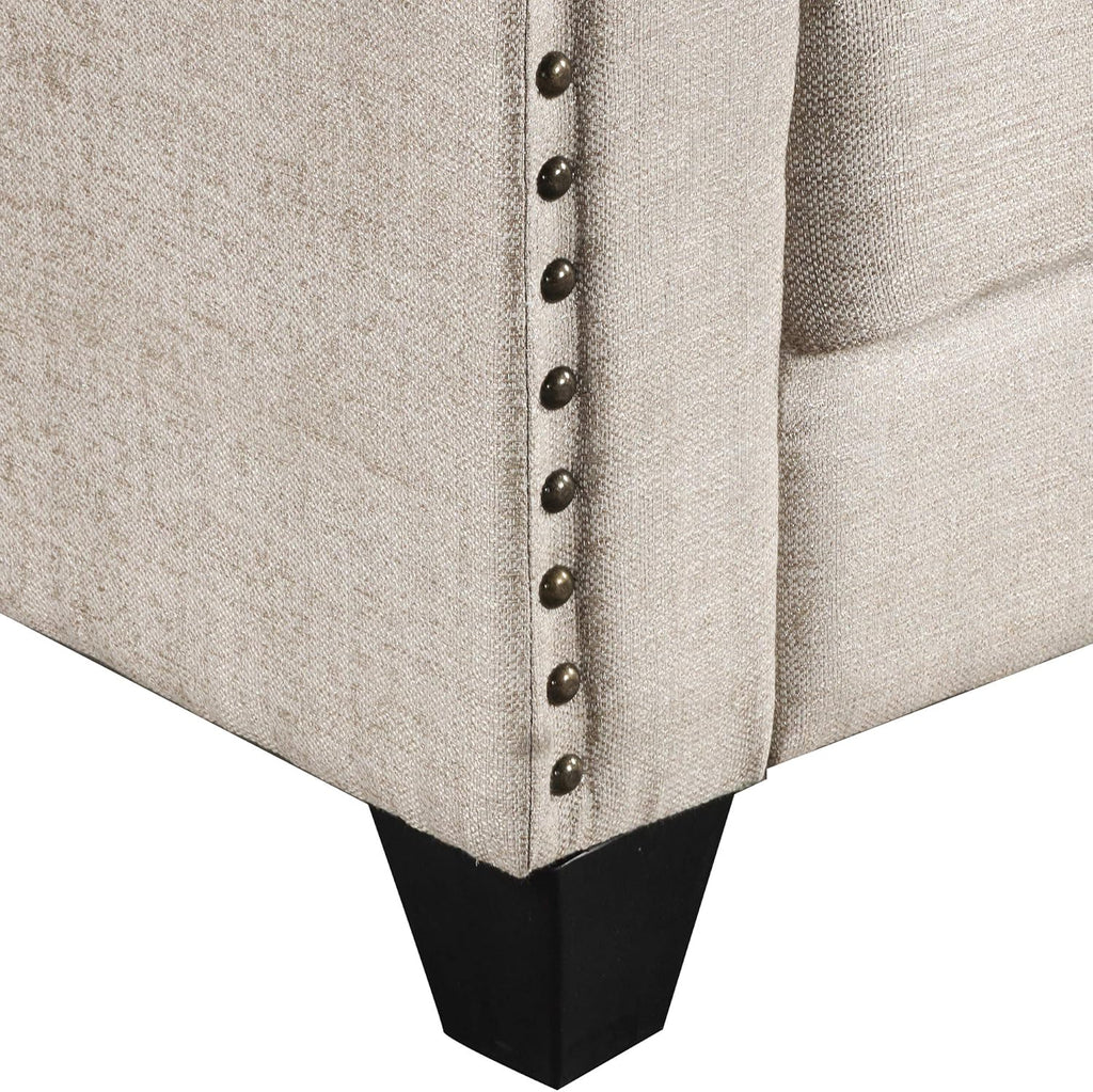 FANYE 3 Pieces Living Room Furniture Set, Loveseat and Armchair, Linen Fabric, Beige V6796