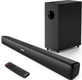 Sound Bar, Sound Bars for TV, Soundbar, Surround Sound System Home Theater Audio with Wireless Bluetooth 5.0 for PC Gaming, AUX/Opt/Coax Connection, Remote Control Wall Mountable