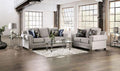 Transitional Light Gray Chenille Sofa and Loveseat FOA Atherstone