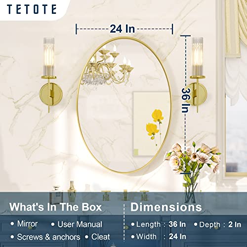 TETOTE Black Framed Rectangle Bathroom Mirror 30 x 36 Inch R485997