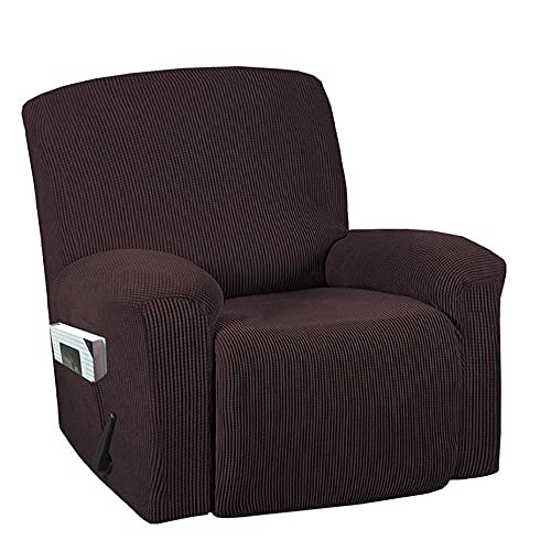 Stretch Recliner Chair Cover Furniture Protector Lazy Boy Couch Cover Recliner Cover Slipcovers with Pockets-White||Single Seat