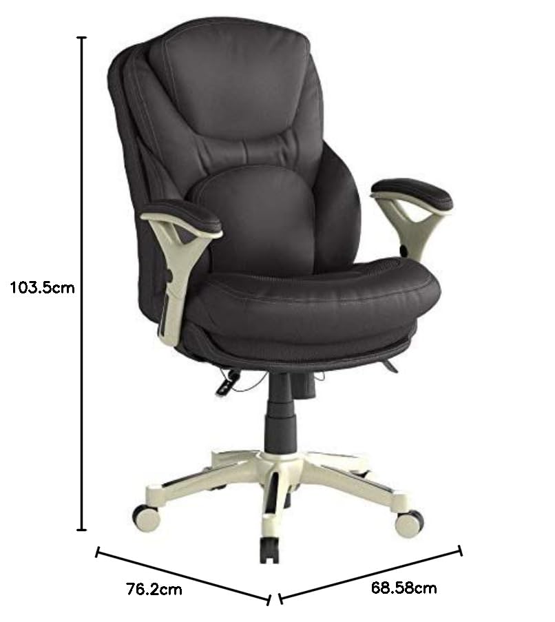 Serta Works Executive Office Chair with Back in Motion Technology, Gray Bonded Leather X1785