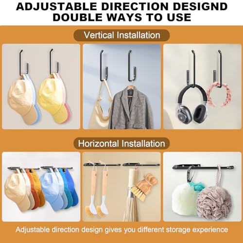 Hat Rack for Baseball Caps, 2Pcs Adhesive Wall Hat Holder E331604