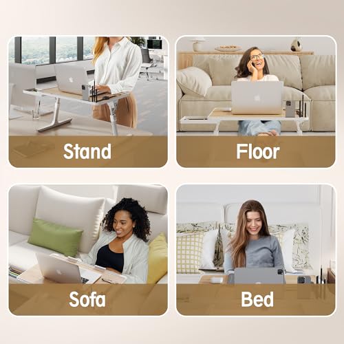 MONOMI Height & Angle Adjustable Laptop Stand for Bed with Storage Drawer N5345