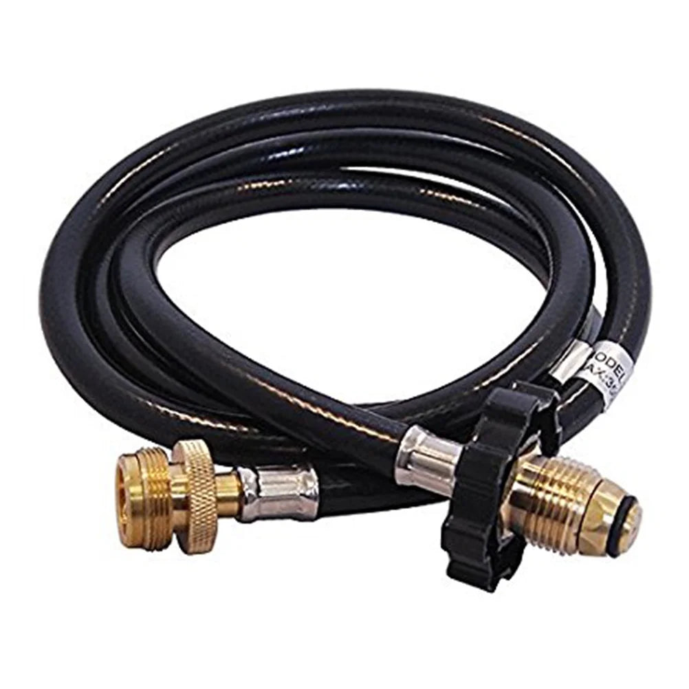 Propane Refill Adapter for Camping Stove Gas Hose, 20LB, 6 Feet, Black H237953