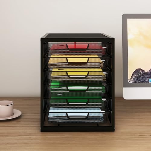 Natwind Mesh Desk Organizer with 4 Tier Sliding Drawers, Black T3555
