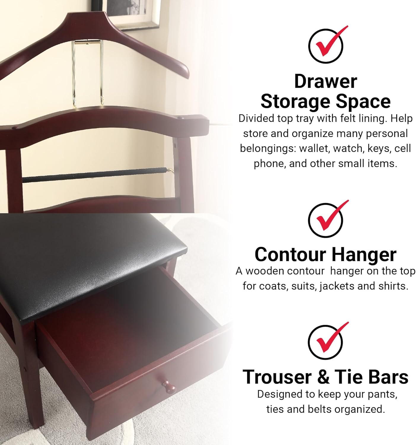 Proman Products Chair Valet, Mahogany Z488763