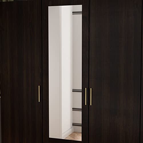 FAMAPY 4-Door Wardrobe Closet with Mirror, White O943