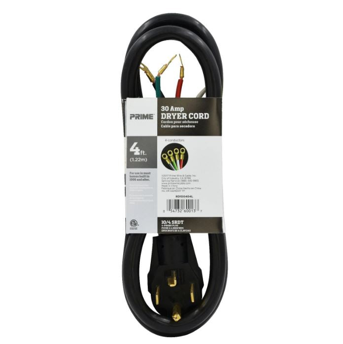 4 Feet 30 Amp 4-Wire Dryer Cord K650