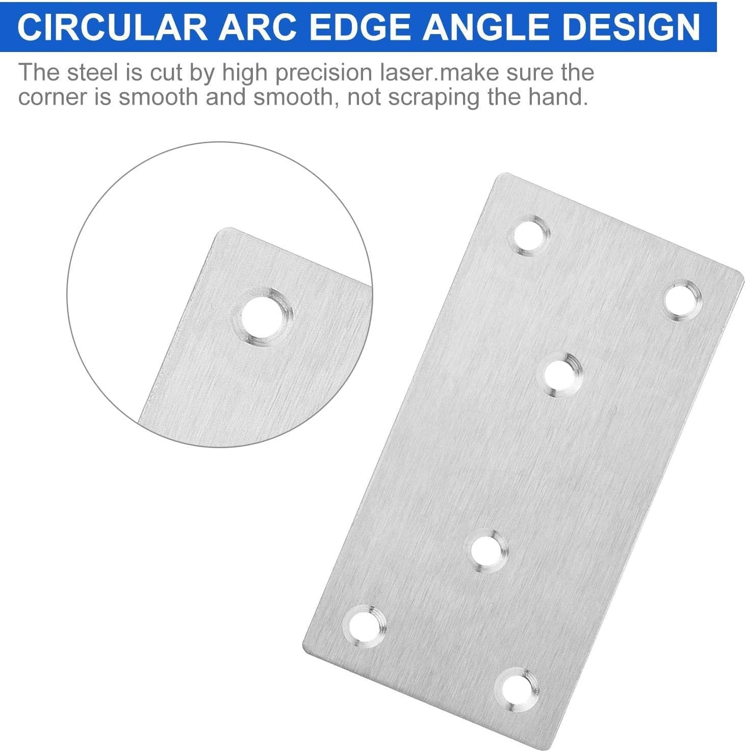 Stainless Steel Mending Plates for Wood, 22 Pack, 2x4 Inch O910820