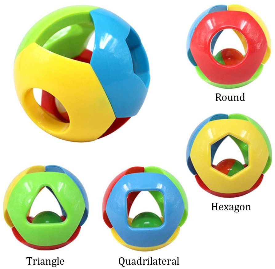 YINYUE 3 Pcs Baby Rattle Ball Toys Colourful Shaking Bell Developmental Rolling Balls N7014