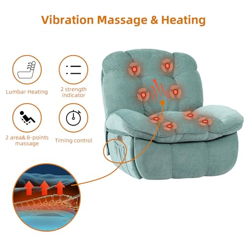EDWELL Power Recliner Chair with Heat and Massage, Swivel Rocking for Adults R3653