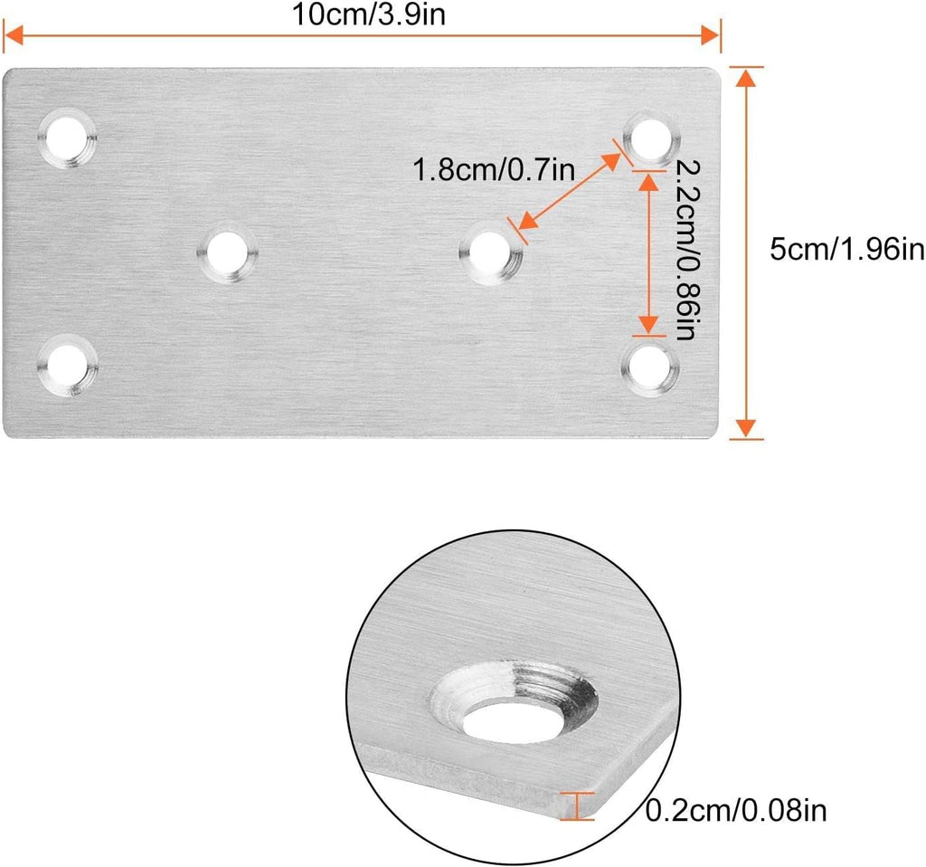 Stainless Steel Mending Plates for Wood, 22 Pack, 2x4 Inch O910820
