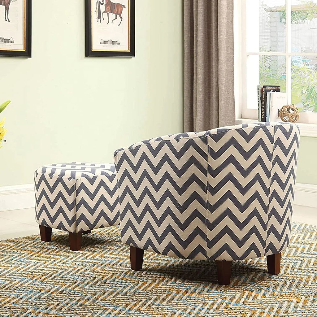 Nathaniel Home Modern Upholstered Accent Chair with Ottoman F360