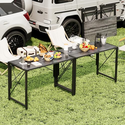 Folding Desk 31.5" for Small Spaces, Portable, Grey D1525