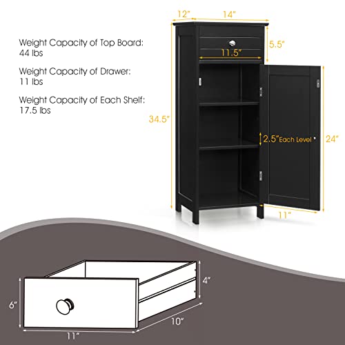 Bathroom Storage Cabinet, Black Q516395