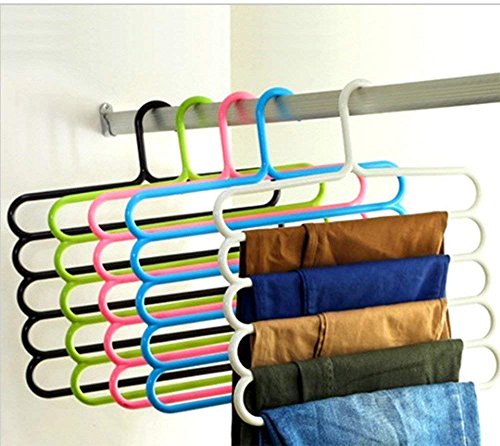 VNC 5-in-1 Multi-Layer Plastic Hanger Clothes Organiser, Pack of 3 P7077