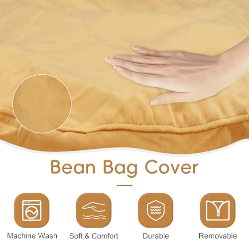 HABUTWAY Bean Bag Chair 4Ft Memory Foam with Microfiber Cover, Black H914
