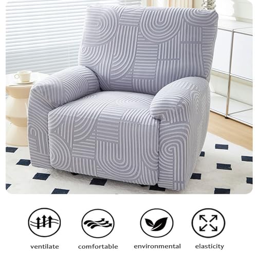 Recliner Slipcovers Stretch Printed Sofa Cover for Rocking Recliner, PinkA, 4-Piece Set I543
