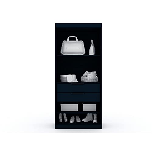 Manhattan Comfort Mulberry 2.0 Corner Wardrobe Closet with Drawers, White X387