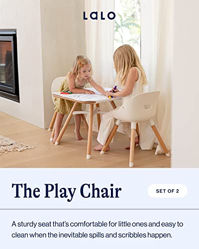 Lalo The Play Chair, Wooden and Non-Toxic Plastic Kids Toddler Chair, Set of 2, Sage Z416