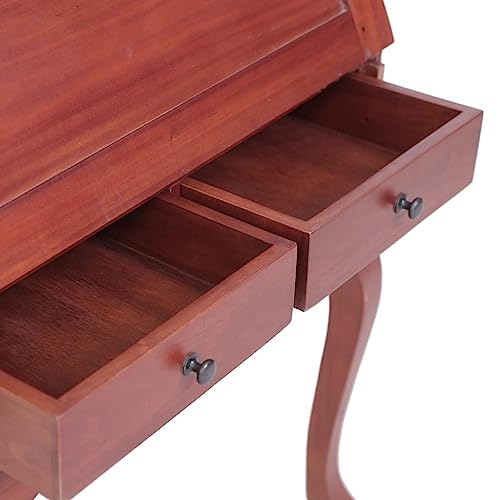 Vintage Secretary Desk Solid Wood with Flip Top Storage E708
