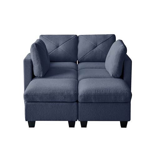 Casa Andrea Milano Modular Sectional Sofa, Boucle Fabric U Shaped Couch with Storage J157