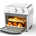 Toaster Oven, Countertop Air Fryer Toaster Oven, 1500W Stainless Steel Air Fryer Oven, Silver