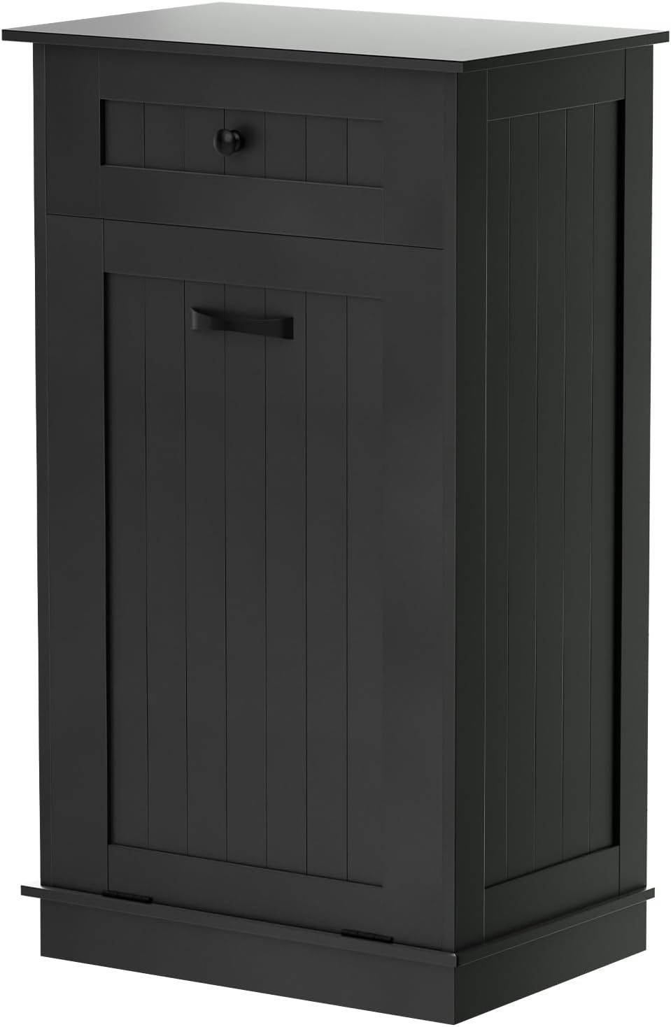 Tilt Out Trash Bin Cabinet 10 Gallons Wooden Black M8159