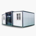 Prefabricated Tiny White House for Living | Expandable Modern Prefab House with 1 Bathroom 1 Living Room and 2 bedroom VILLA/OFFICE/GARDEN HOUSE/RESORT