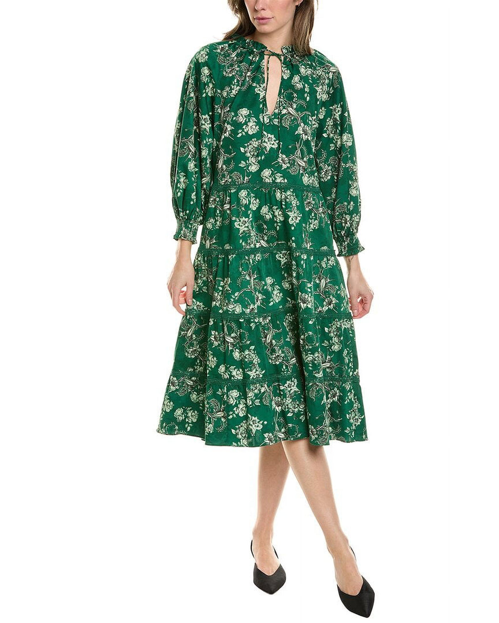 alice + olivia womens  Layla Midi Dress, XS
