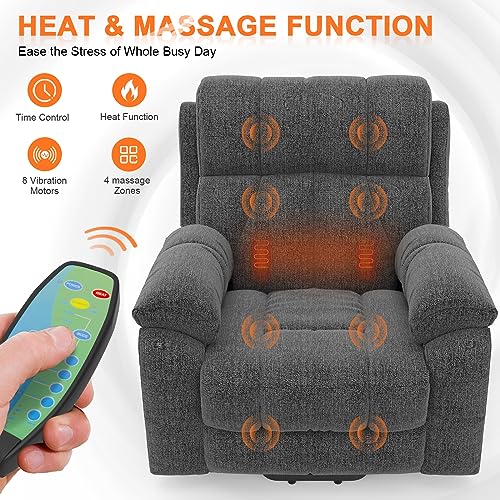 YONISEE Lift Chairs Recliner for Elderly, Massage and Heat, Heavy Duty with Cup Holders X643849