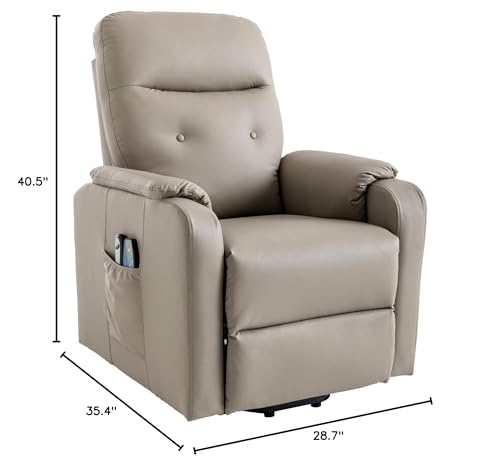 Electric Power Lift Recliner Chair with Massage for Elderly, Grey S3347