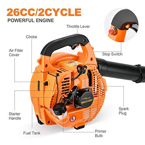 Salem Master 26cc 2-Cycle Gas Powered Leaf Blower, Cordless Handheld M399033