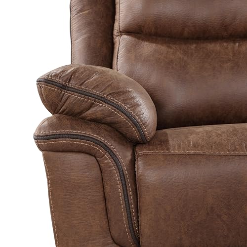 Ryland Polyester Manual Sofa with Dual Recliner, Brown V416032