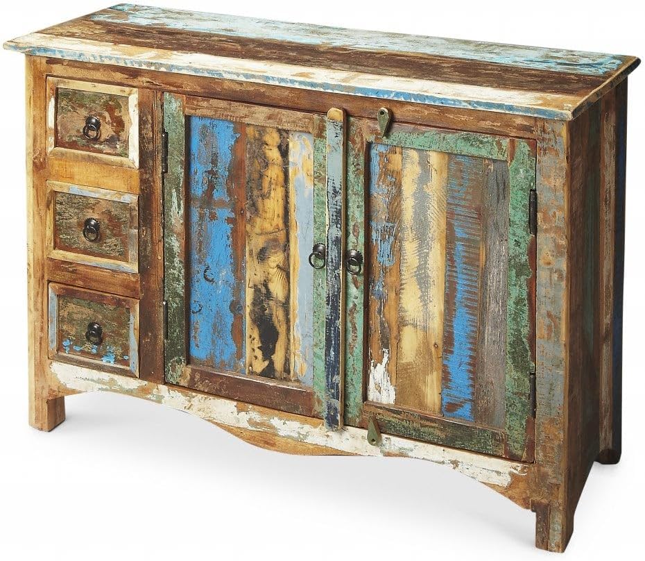 HomeRoots Assorted Assorted Old Collected/RE-CYCLED Wood Reverb Rustic Sideboard