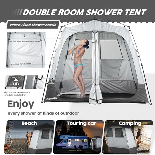 Camping Shower Tent Deluxe Changing Room Privacy Shelter with Floor Drain F387