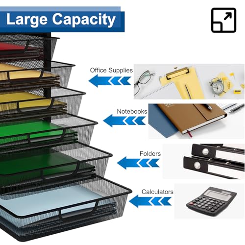 Natwind Mesh Desk Organizer with 4 Tier Sliding Drawers, Black T3555