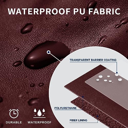 SUBRTEX Leather Waterproof Cushion Covers for Sofa Seat Protector (2 Pack, Light Gray) G12424