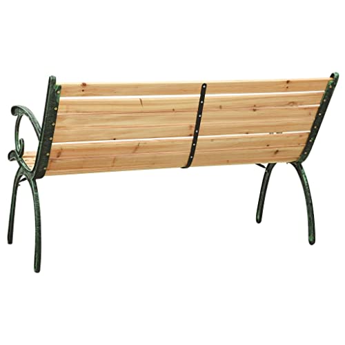 Cast Iron and Firwood Patio Bench 48.4" for Outdoor Garden L747571