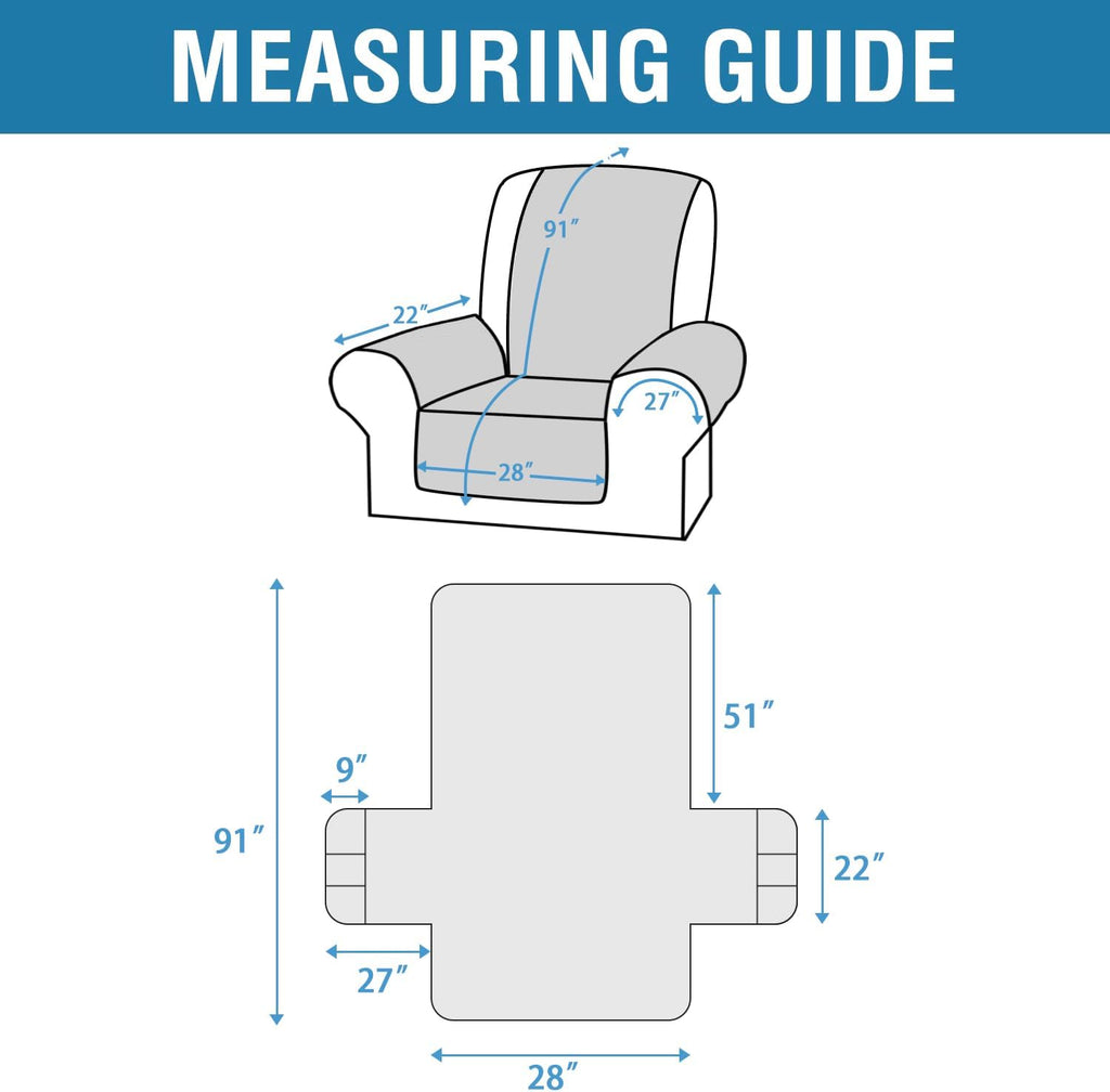 H.VERSAILTEX Waterproof Reversible Recliner Cover for Large Recliner, Brown/Beige Y117