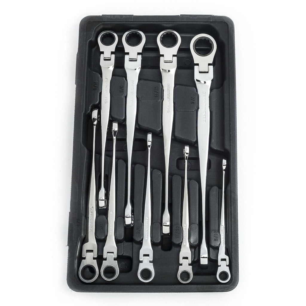 GearWrench 85298 9 Piece X-Beam SAE Flex Combination Ratcheting Wrench Set K744