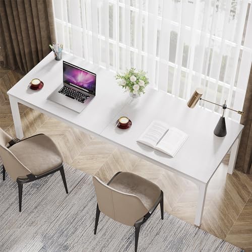 Tribesigns 78.7" Double Workstation Desk for Home Office, Light Walnut Z7790