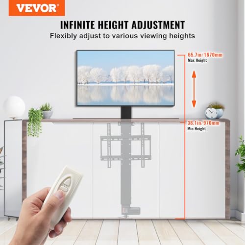 VEVOR Motorized TV Lift Stand for 26-57 inch TVs, Adjustable Height with Remote Control R26245